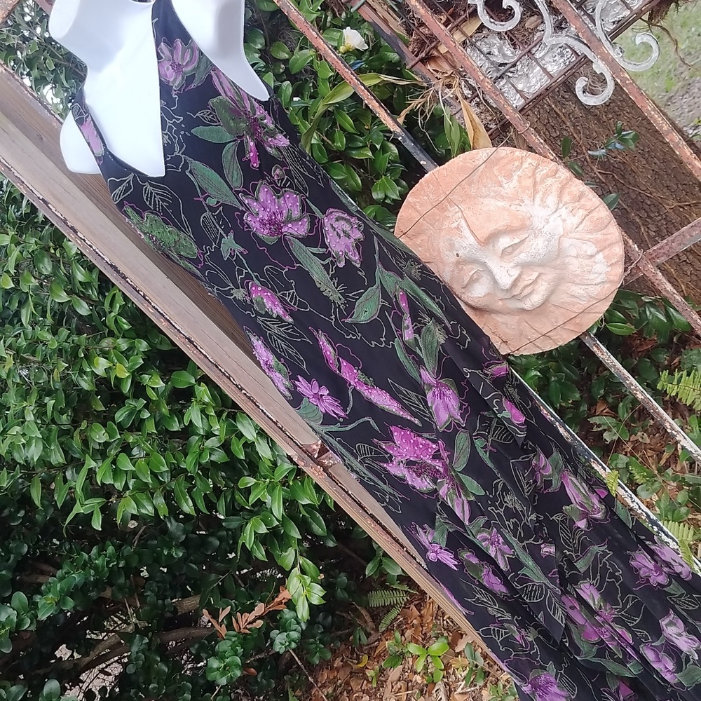 '90s Vintage Silk Maxi Tank Dress Size Small, Eva Blue Designer - Picture 11 of 11